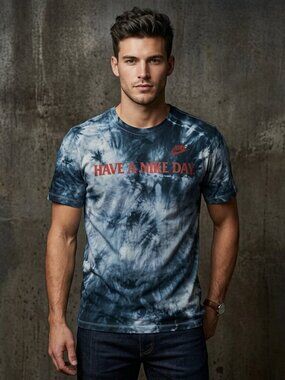 Have a Nike Day Tee Shirt Handmade Tie Dye Size Small Dark Blue Cotton